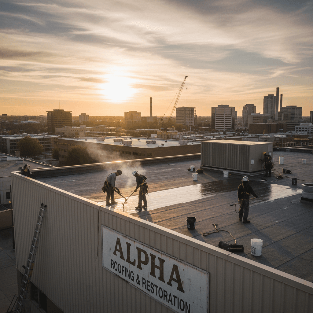 Commercial roofing project in McAllen