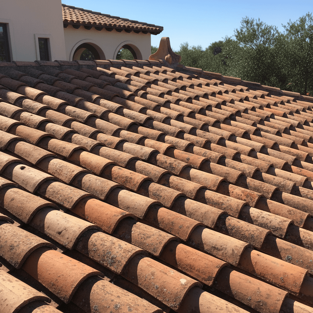 Tile roof upgrade in progress