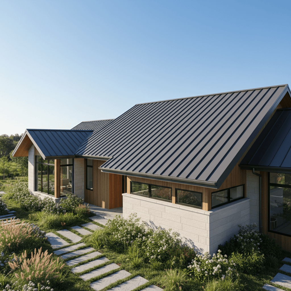 Standing seam metal roofing project